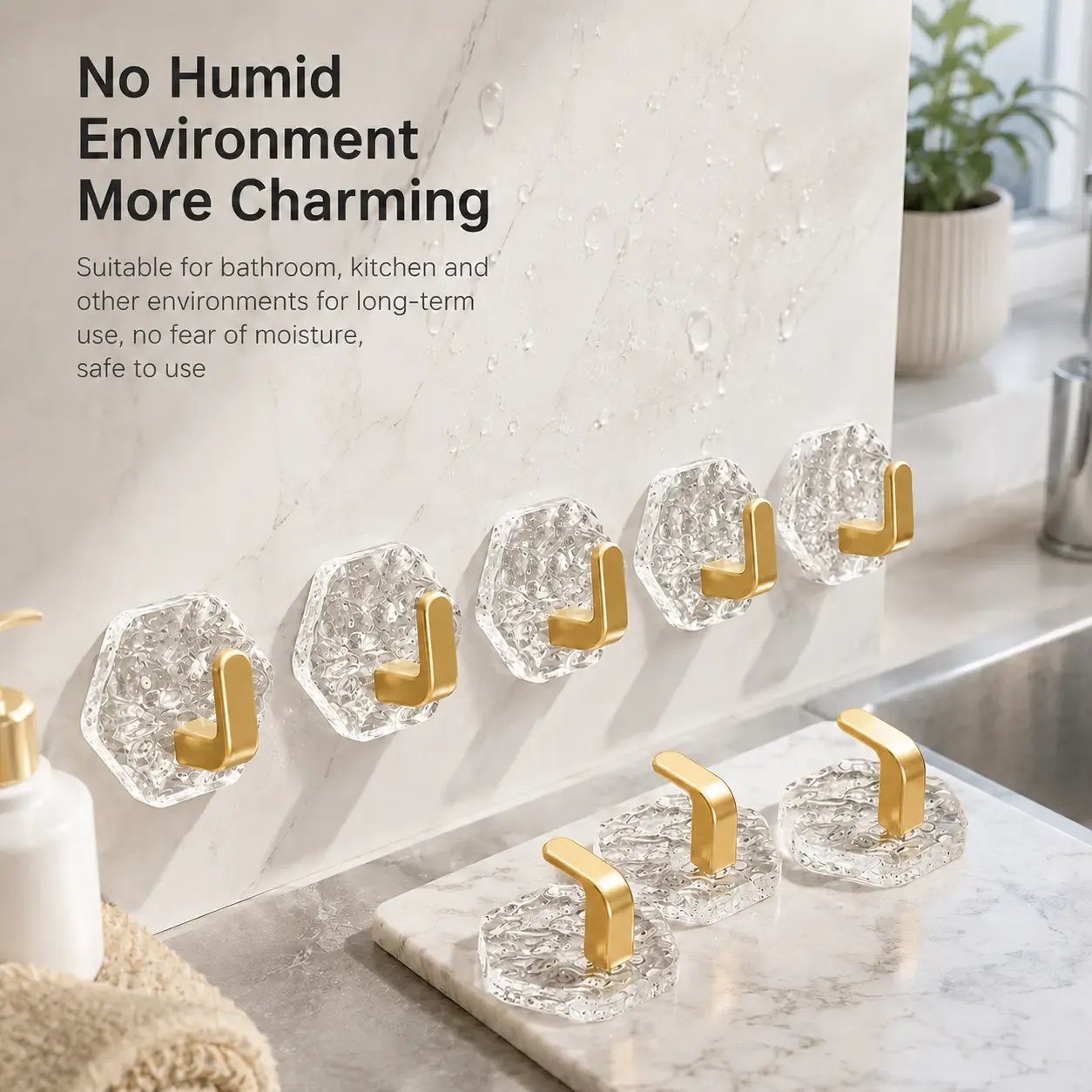 🔥Buy More Save More🔥Heavy-Duty Plastic Self-Adhesive Hexagonal Ripple Hooks, 10/20-Pack