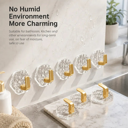 🔥Buy More Save More🔥Heavy-Duty Plastic Self-Adhesive Hexagonal Ripple Hooks, 10/20-Pack