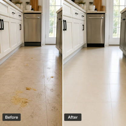 Tile floor - before and after