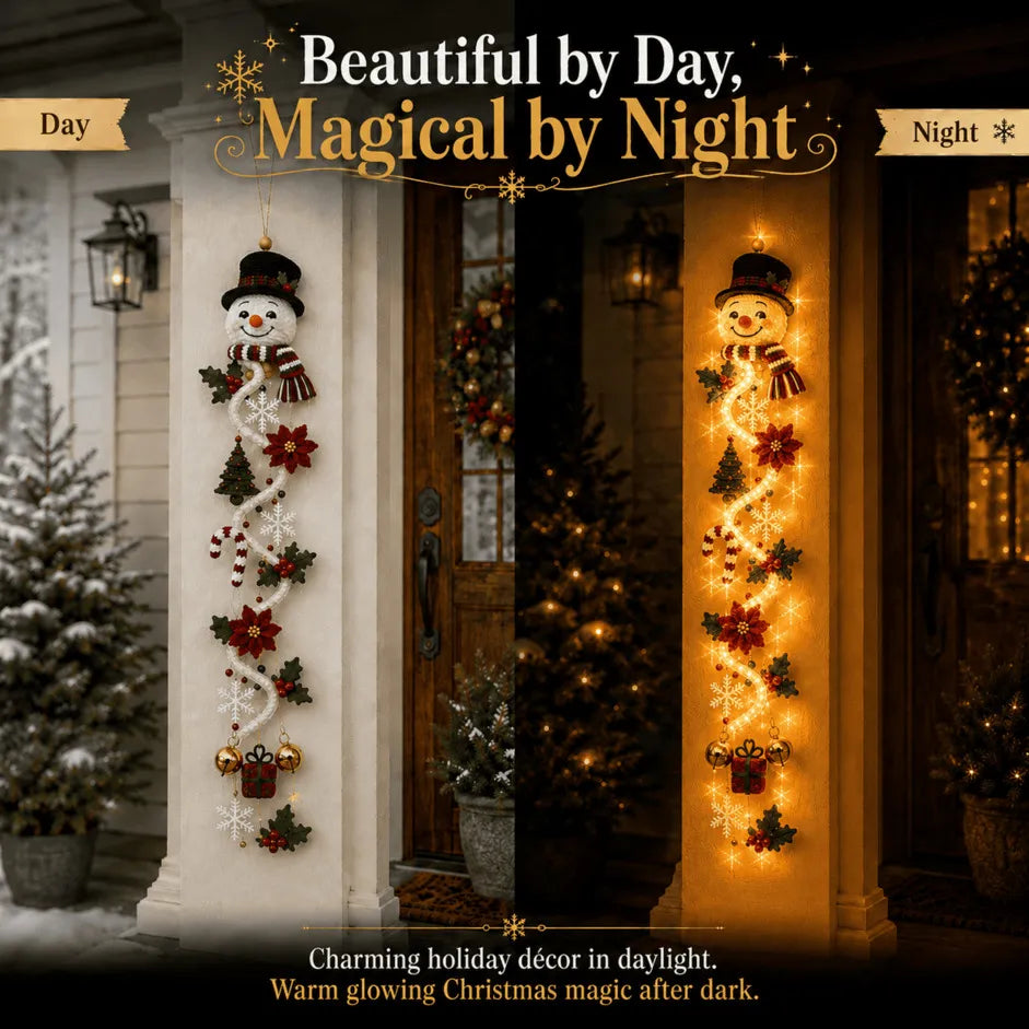 ⏳ 49% OFF Last Day｜🎄 MerryCascade™ Glowing Christmas Door Hanger, 6 Festive Lighted Designs ✨