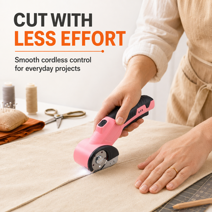 Cordless Electric Fabric Cutter – Rechargeable Rotary Scissors for Fabric, Leather, Carpet & Crafts