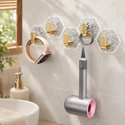 🔥Buy More Save More🔥Heavy-Duty Plastic Self-Adhesive Hexagonal Ripple Hooks, 10/20-Pack