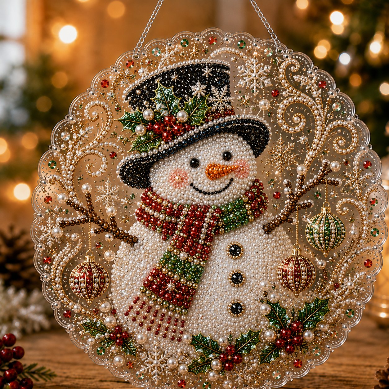 DIY Christmas Pearl Diamond Art Hanging Ornament Kit