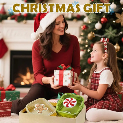 🎄 Limited Time 40% OFF | Christmas Mini Makeup Bag Set with Festive Chenille Patch Design ✨