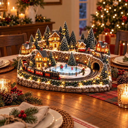 🎄Christmas Sale 50% OFF🎄 Animated Holiday Train & Ice Rink Scene🛤️