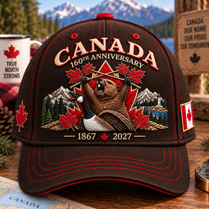 🔥LAST DAY 50% OFF - 🍁 Canada 160th Anniversary 1867–2027 – Premium Embroidered Heritage Cap 100% Cotton