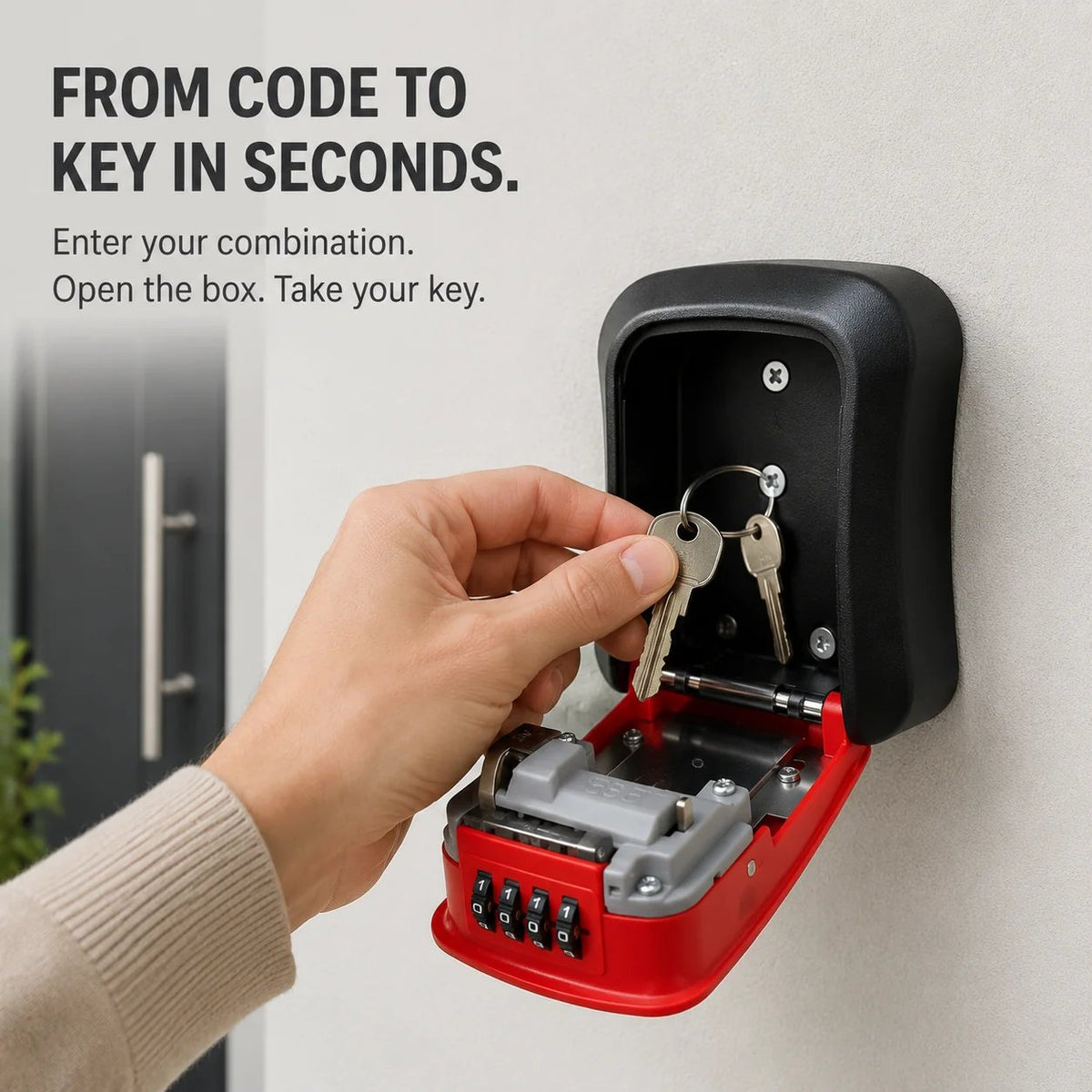 4-Digit Wall-Mounted Key Lock Box
