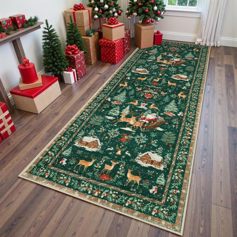 🎄Christmas Sale 49% OFF🎄Christmas Deer Santa Long Rug