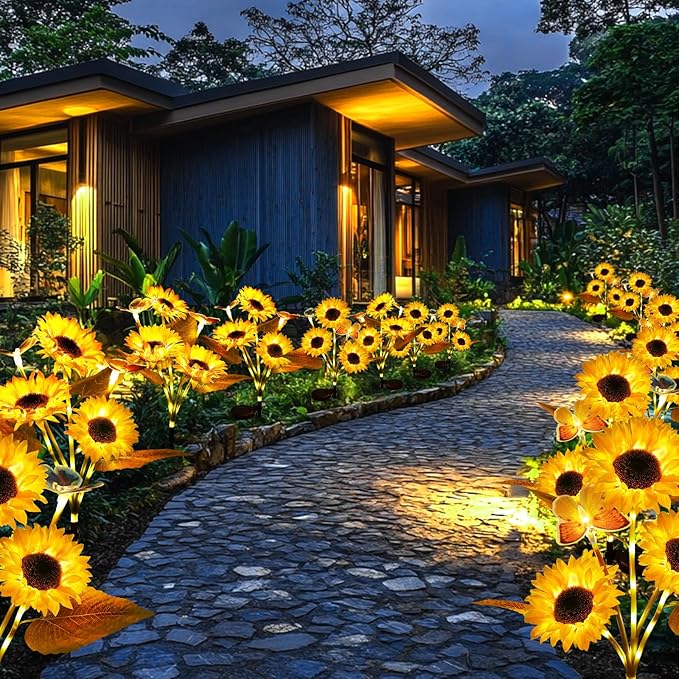 🔥🌻Last Day Sale 50% OFF🌞Solar LED Sunflower Garden Lights-29.6inch/74cm