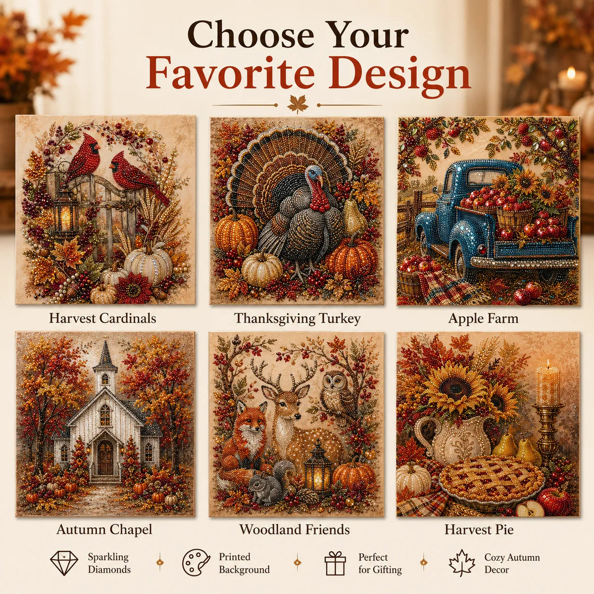 🍂 Autumn & Thanksgiving DIY Diamond Painting Kit