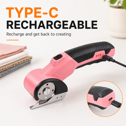 Cordless Electric Fabric Cutter – Rechargeable Rotary Scissors for Fabric, Leather, Carpet & Crafts