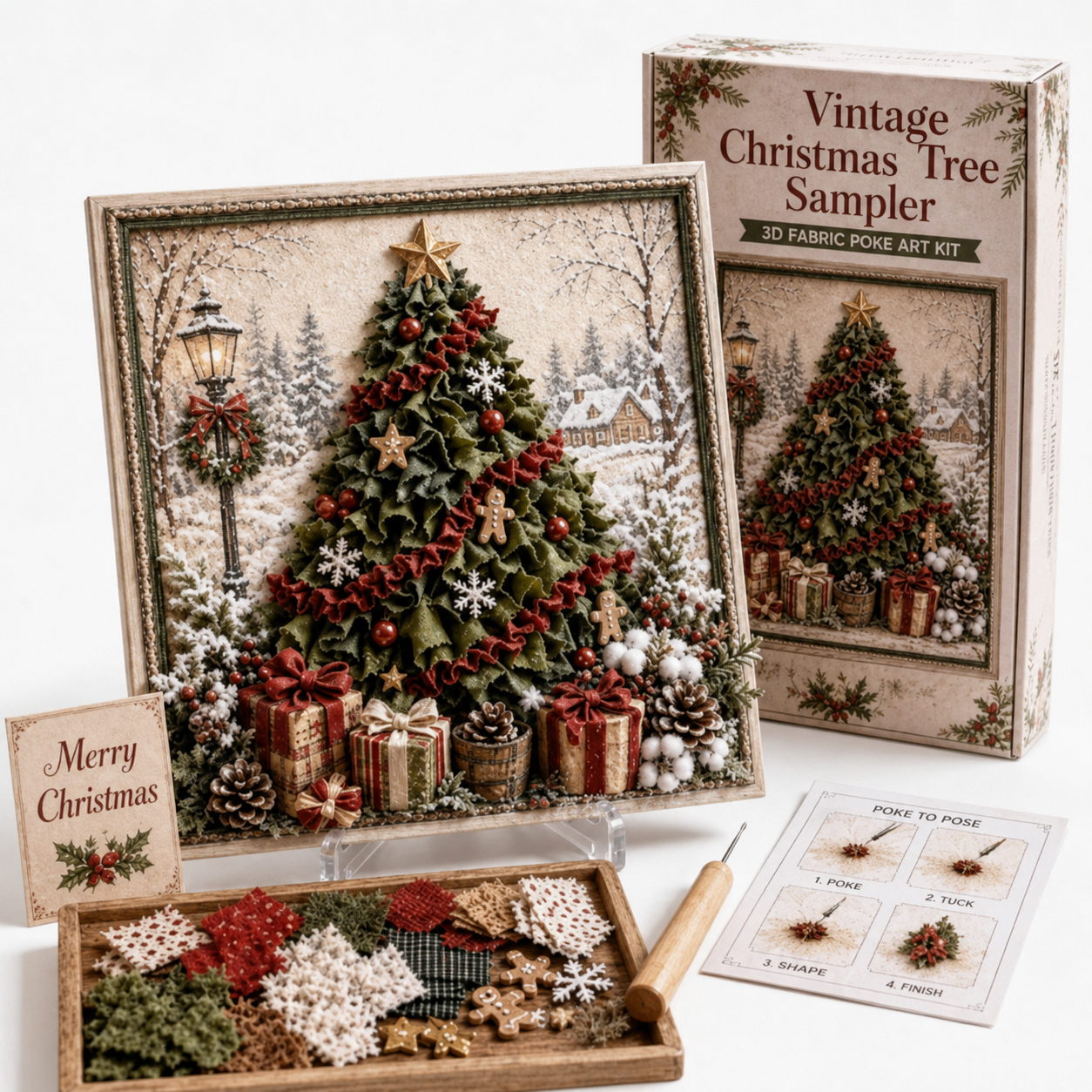 ✨ DIY 3D Christmas Fabric Poke Art | The Ultimate Holiday Gift & Décor