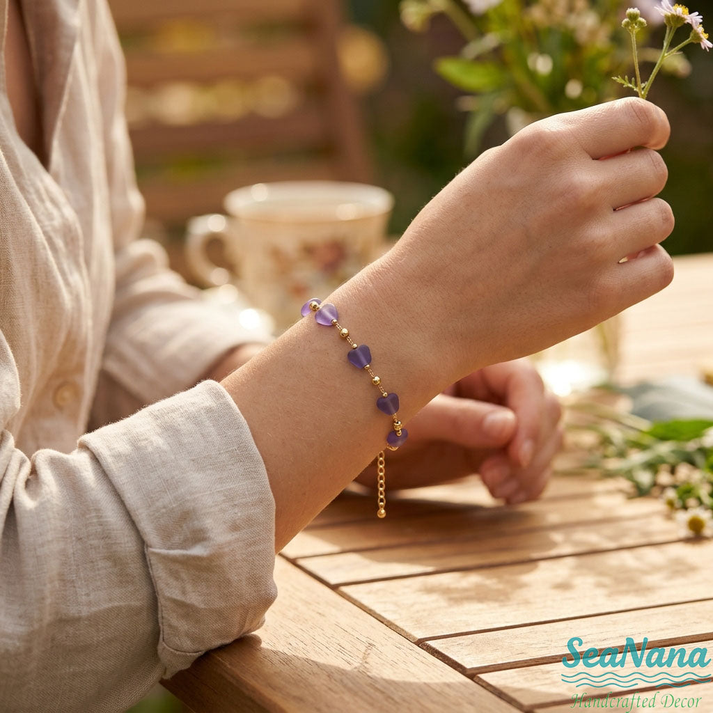 🌊Ocean's Treasure Sea Glass Bracelet