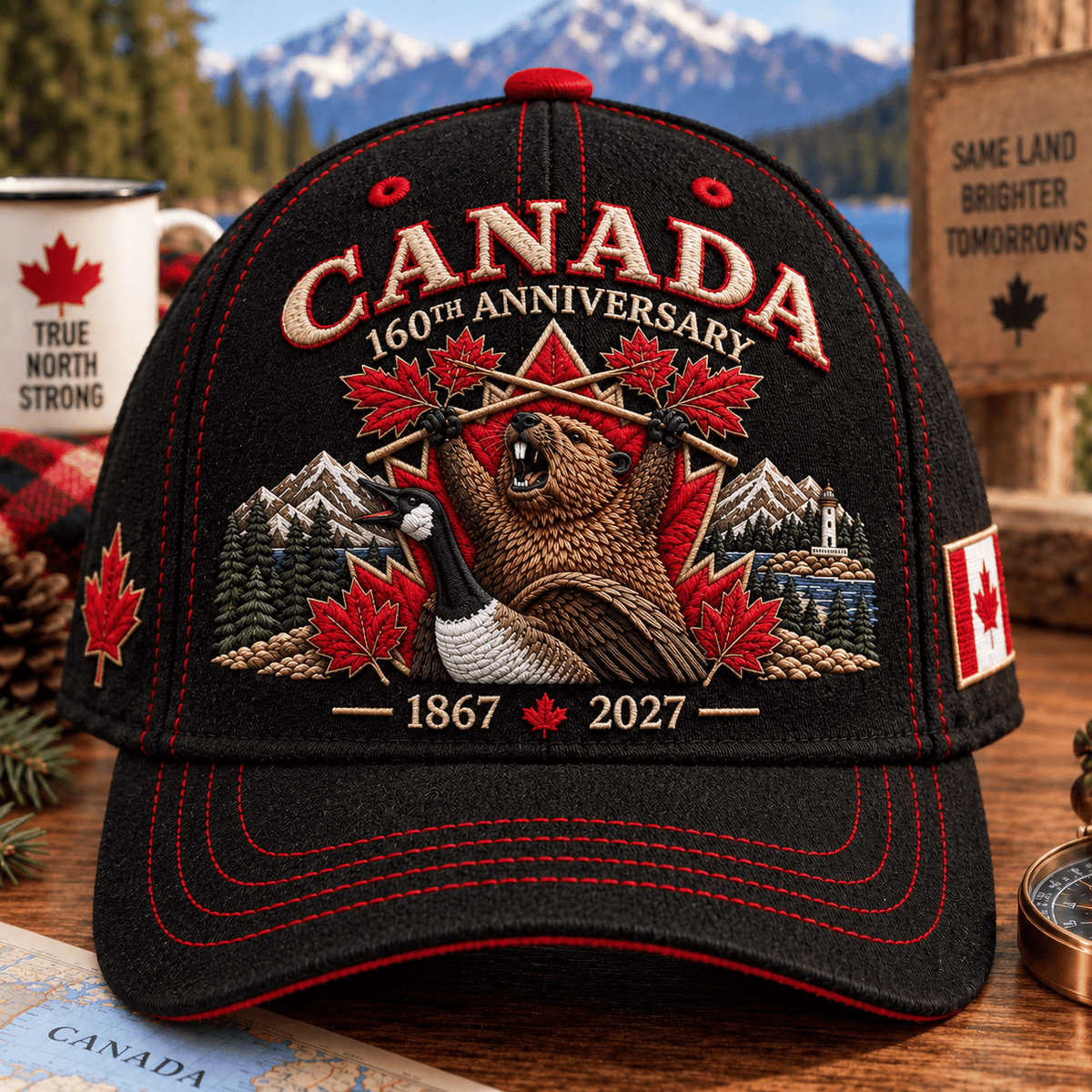 🔥LAST DAY 50% OFF - 🍁 Canada 160th Anniversary 1867–2027 – Premium Embroidered Heritage Cap 100% Cotton