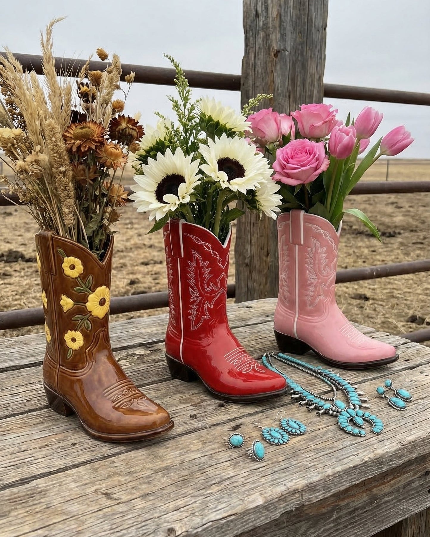 Cowboy Boot Vases