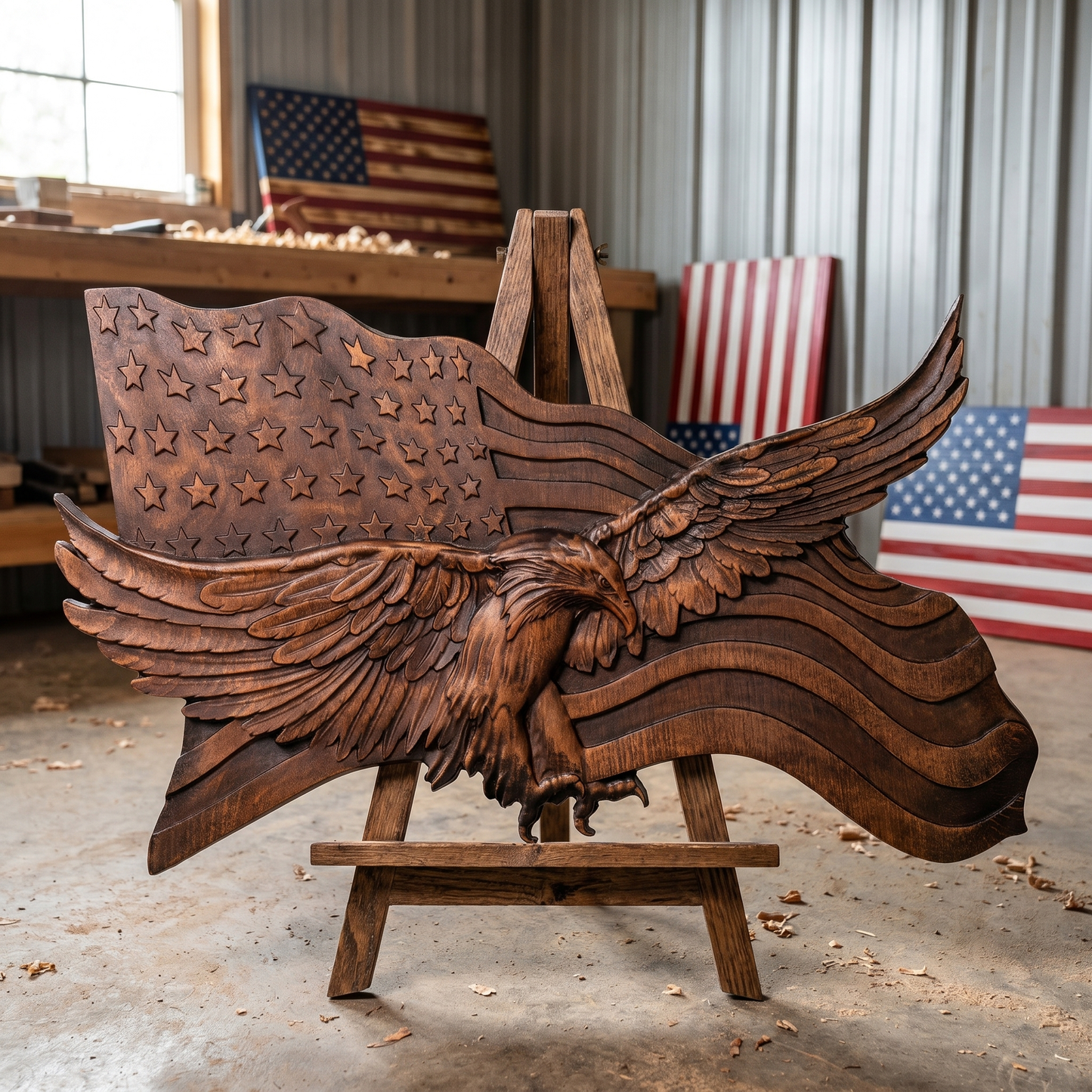 "Wings of Freedom" - Handcarved Wooden Art