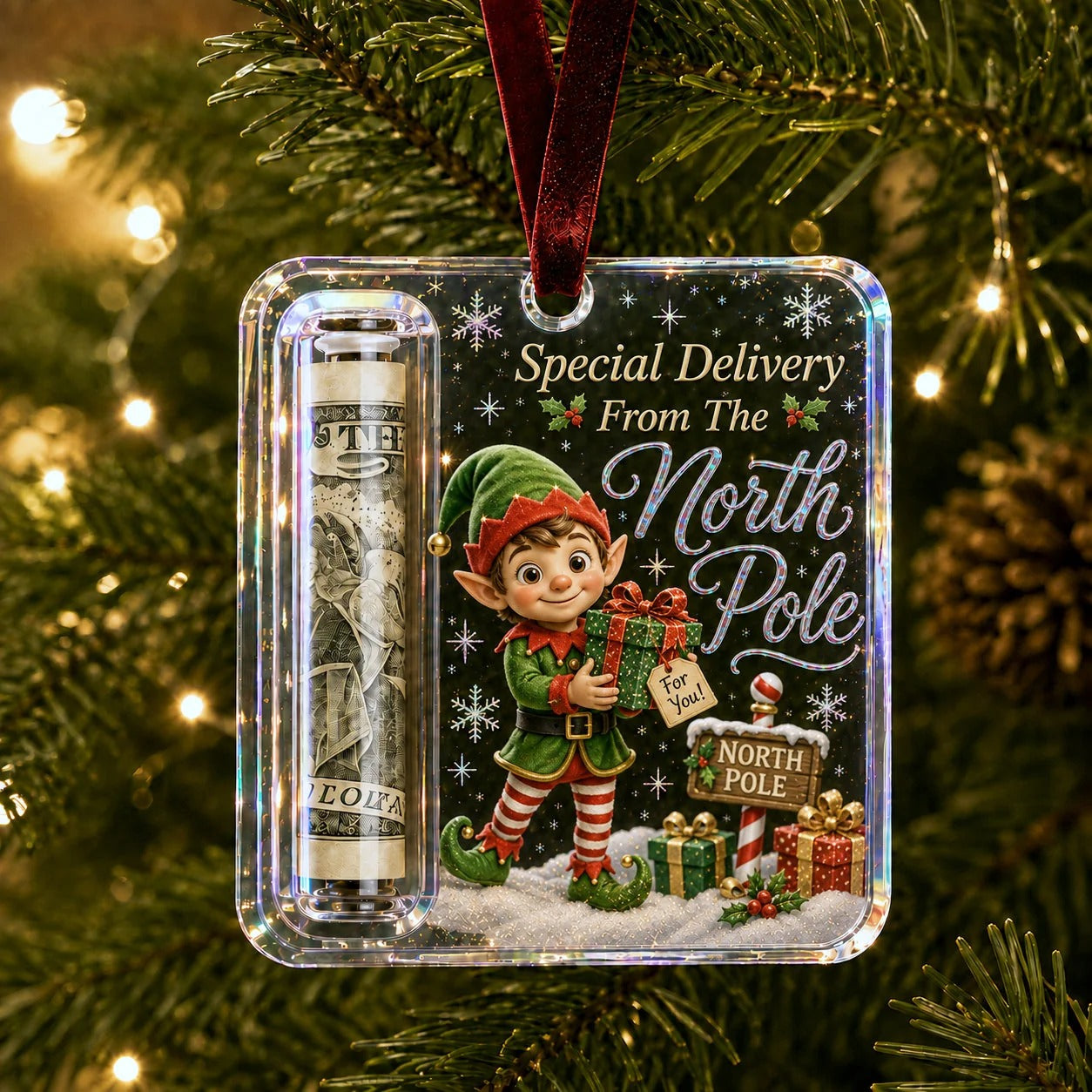 🔥LAST DAY 41% OFF - 🎄Christmas Cash Gift Ornament- Make Cash Feel Like A Real Christmas Gift💵
