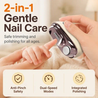 🔥Last Day Sale 50% OFF🔥2-in-1 Smart Electric Nail Trimmer u0026 Polisher for All Ages 👨‍👩‍👧‍👦 – Blade-Free, Blood-Free u0026 Stress-Free Nail Care! 💅
