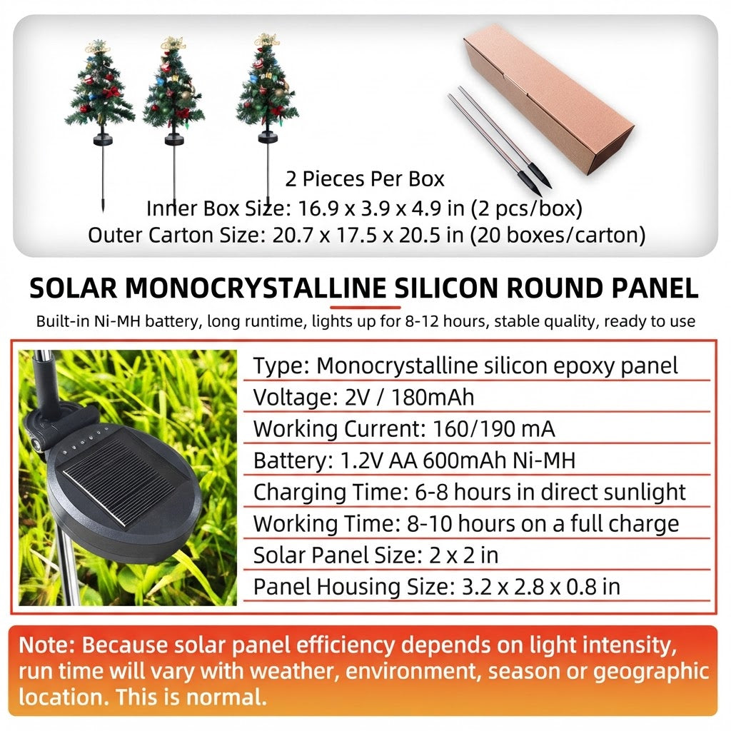 Solar Christmas Tree Stake Lights