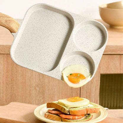 🔥Hot Sale🔥🍳 3-Compartment Non-Stick Pan – Cook 3 Foods at Once