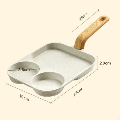 🔥Hot Sale🔥🍳 3-Compartment Non-Stick Pan – Cook 3 Foods at Once
