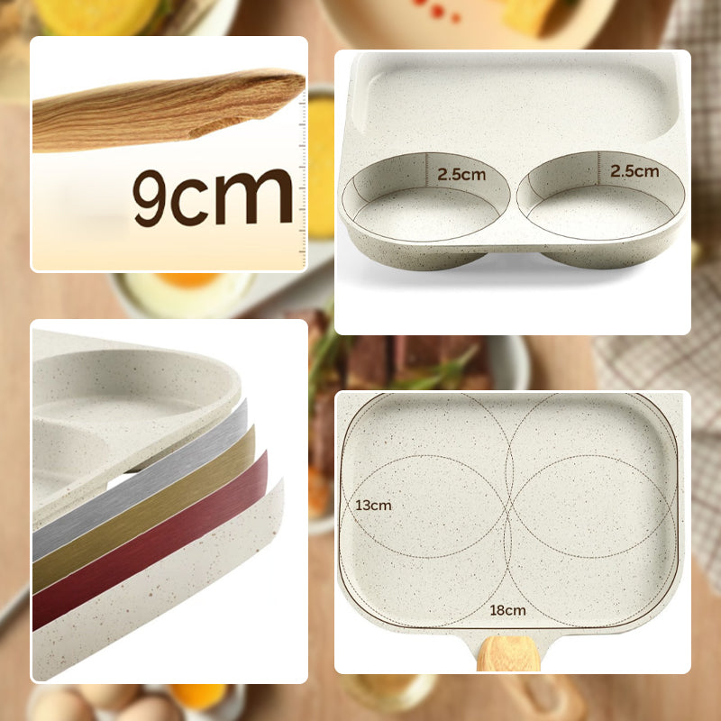 🔥Hot Sale🔥🍳 3-Compartment Non-Stick Pan – Cook 3 Foods at Once