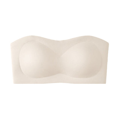 💞Womens Strapless Bras Push Up Bandeau Bra Non Slip Wireless Supportive Padded Bras Seamless Comfortable Tube Jelly Bra