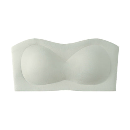💞Womens Strapless Bras Push Up Bandeau Bra Non Slip Wireless Supportive Padded Bras Seamless Comfortable Tube Jelly Bra