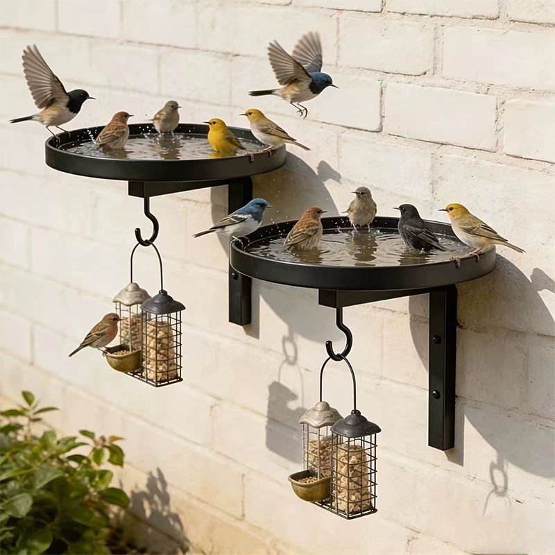🐦 LIMITED-TIME 50% OFF! 🌿 Wall-Mounted Metal Bird Bath – Dual-Function, Iron, Space-Saving 🏡