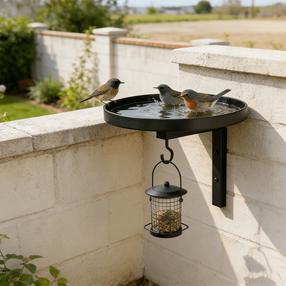 🐦 LIMITED-TIME 50% OFF! 🌿 Wall-Mounted Metal Bird Bath – Dual-Function, Iron, Space-Saving 🏡