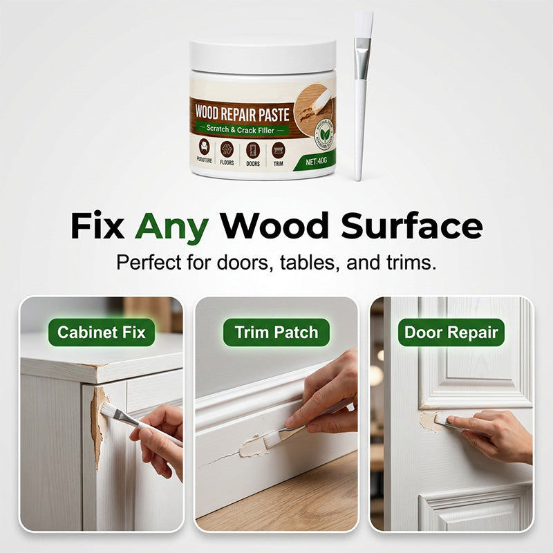 🖌️ No Sanding Needed! Easy Wood Repair Paste with Tool – Just Fill & Done. 🚀