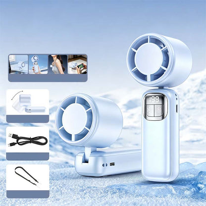 🔥⚡ 50K+ SOLD! ❄️ Foldable Handheld Cooling Fan with LED Display