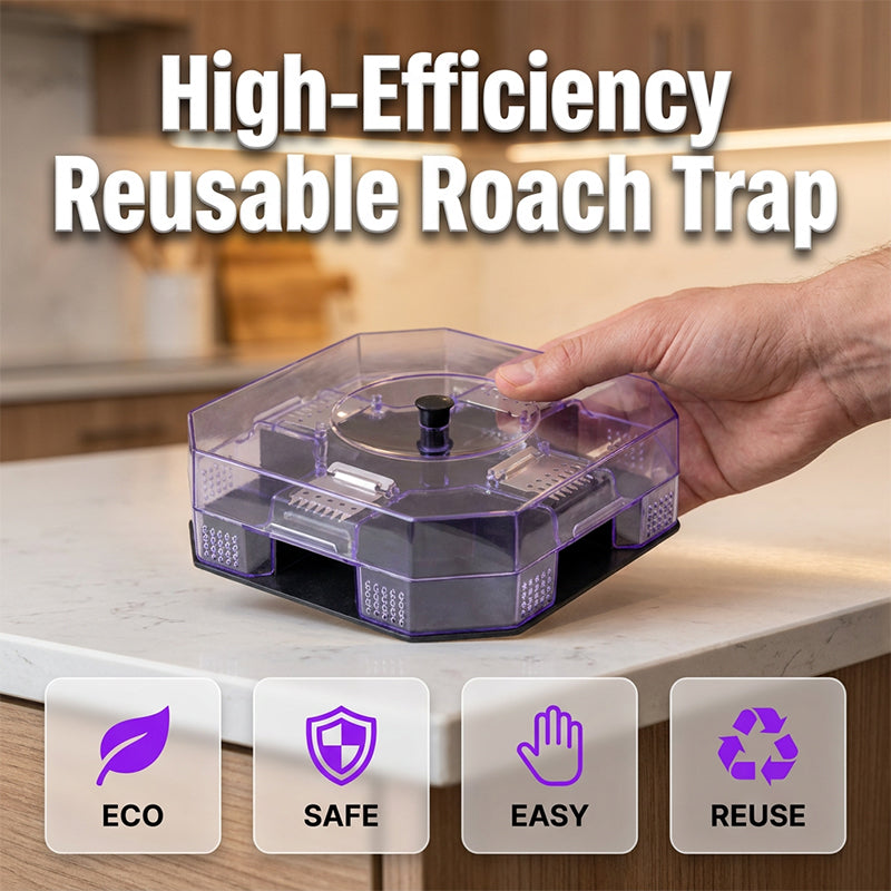 🥳2026 HOT SALE🥳💞50K+ SOLD!♻️🪳49% OFF! Reusable Roach Trap – Physical capture, no toxic sprays. One‑way doors, easy to check & clean. Safe for homes with kids & pets! 🏠✨