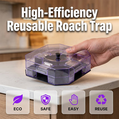 🥳2026 HOT SALE🥳💞50K+ SOLD!♻️🪳49% OFF! Reusable Roach Trap – Physical capture, no toxic sprays. One‑way doors, easy to check & clean. Safe for homes with kids & pets! 🏠✨