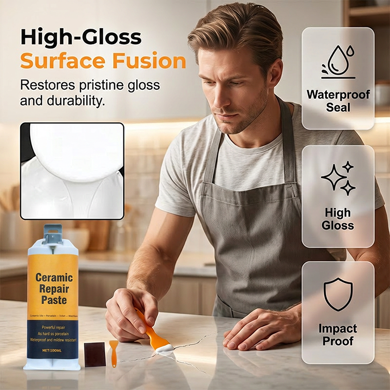 Surface finishing using ceramic tile repair paste