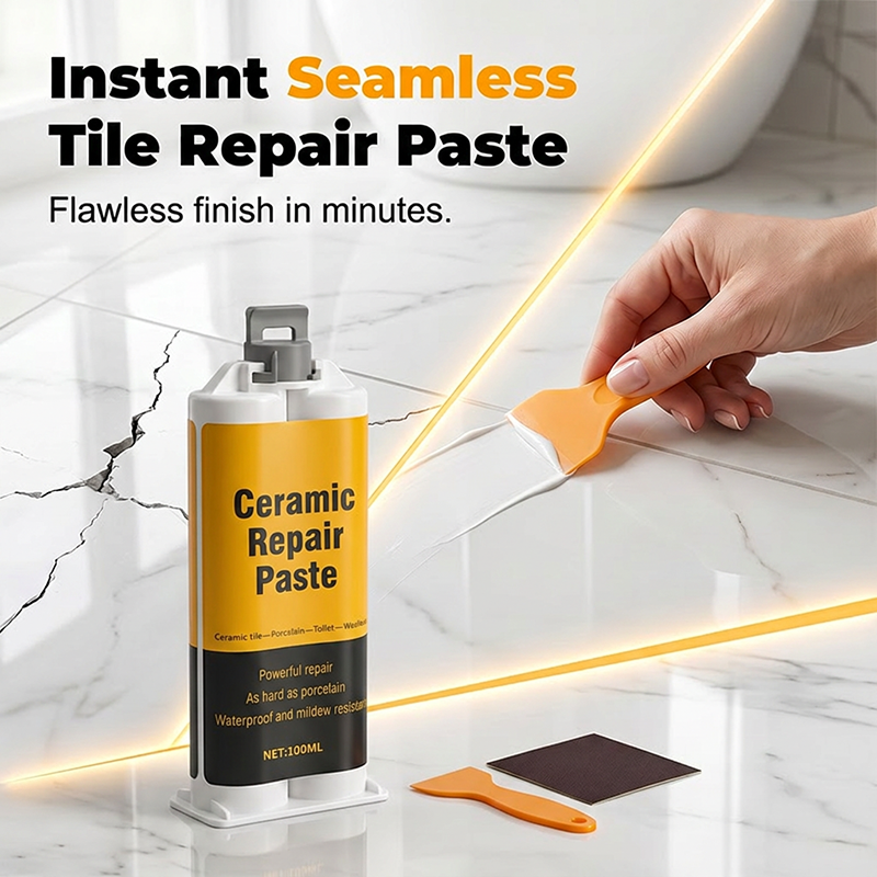 Twin tube ceramic tile repair paste for surface cracks