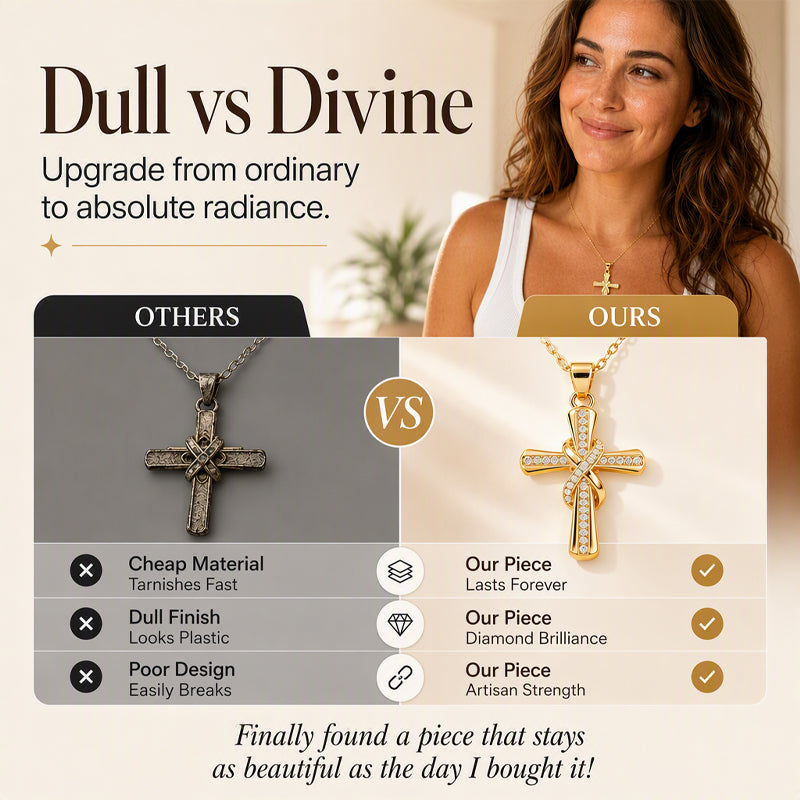 Sparkling Twisted Cross Pendant Necklace
