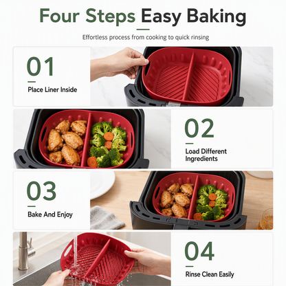 🔥 Limited-Time 50% OFF —Reusable Divided Air Fryer Silicone Liner