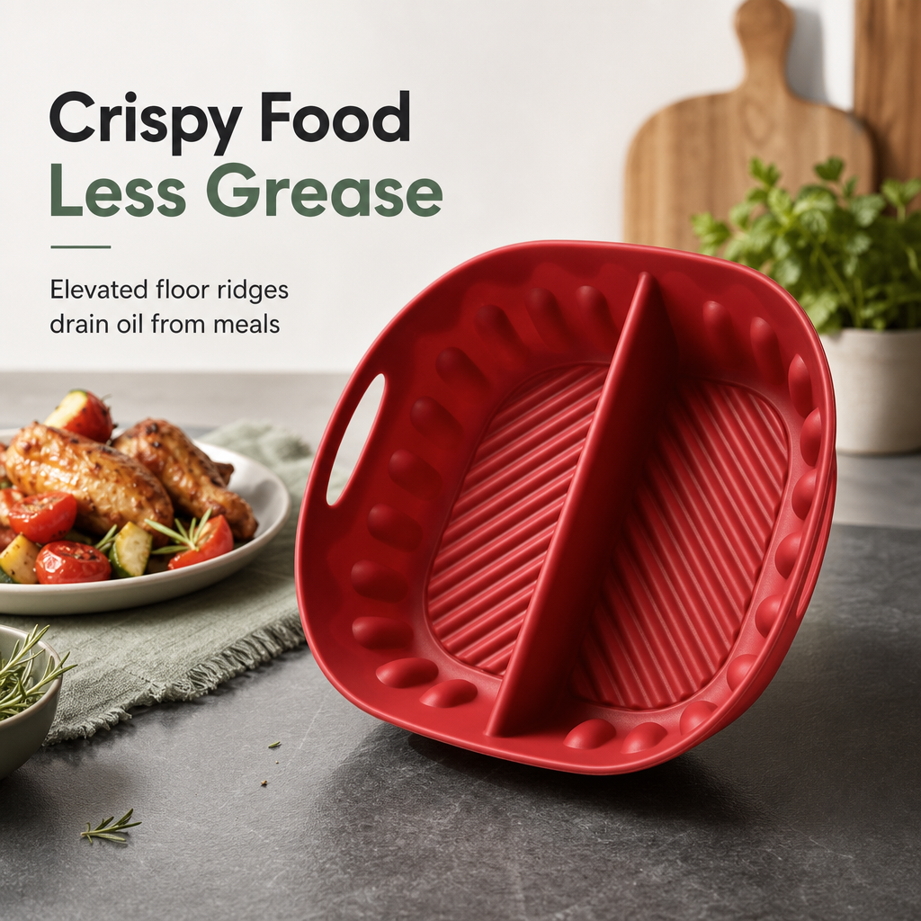 🔥 Limited-Time 50% OFF —Reusable Divided Air Fryer Silicone Liner